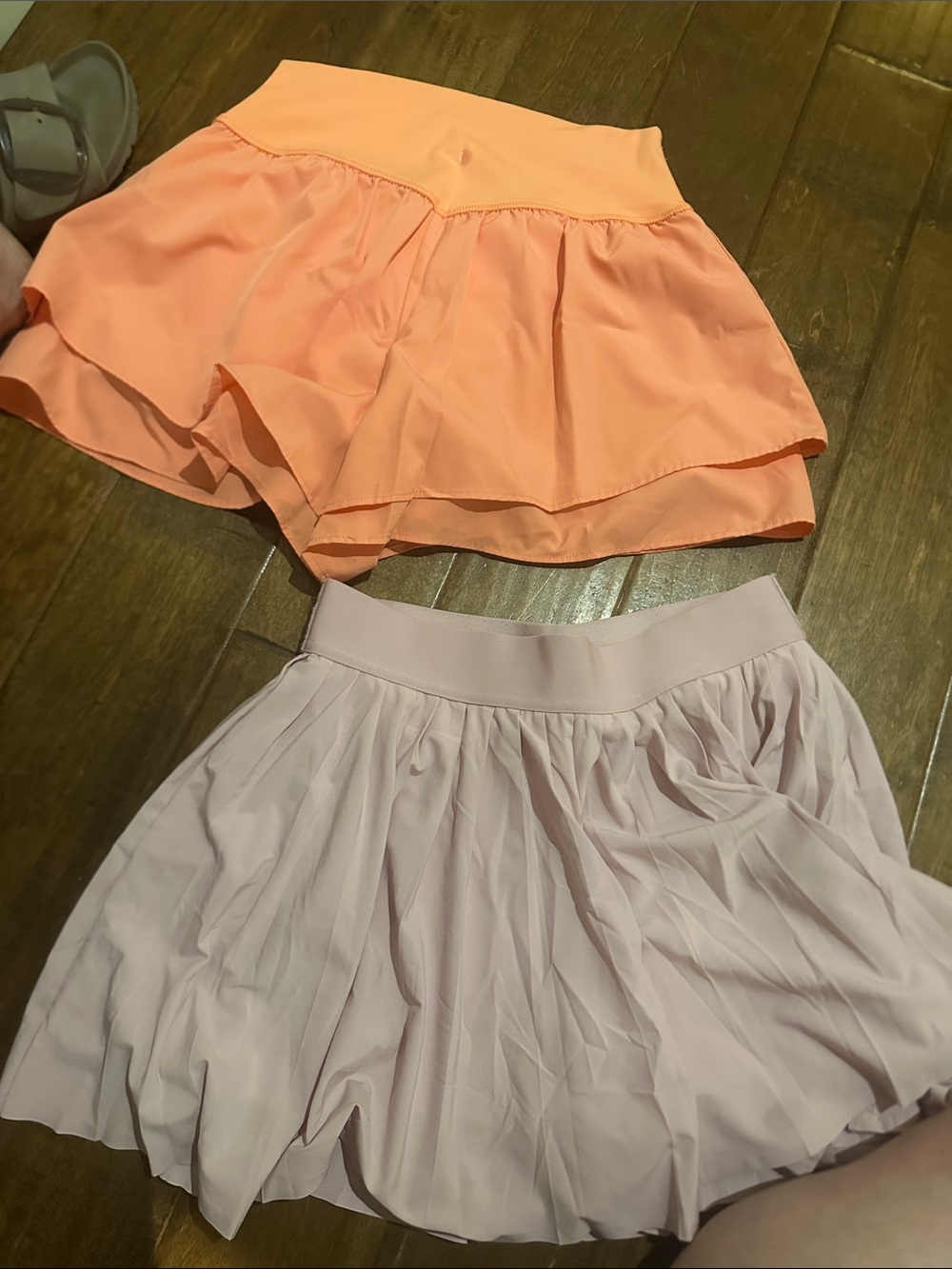 Women’s Peach and Light Pink Pleated Skirt Set